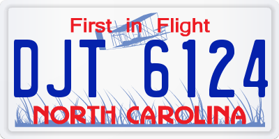 NC license plate DJT6124