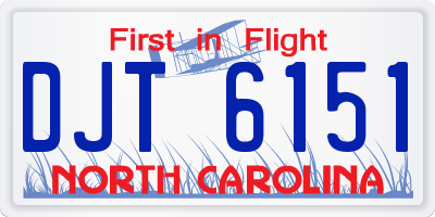 NC license plate DJT6151