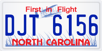 NC license plate DJT6156