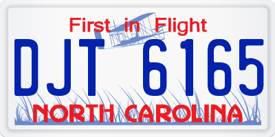 NC license plate DJT6165