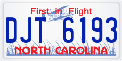 NC license plate DJT6193