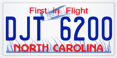 NC license plate DJT6200