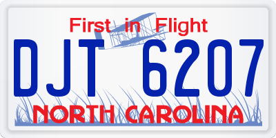 NC license plate DJT6207
