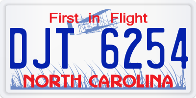 NC license plate DJT6254