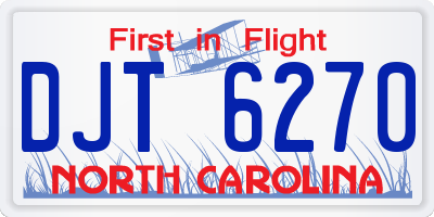 NC license plate DJT6270