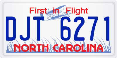 NC license plate DJT6271