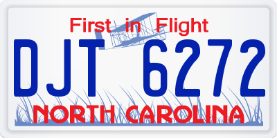 NC license plate DJT6272