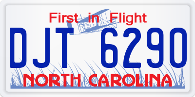 NC license plate DJT6290