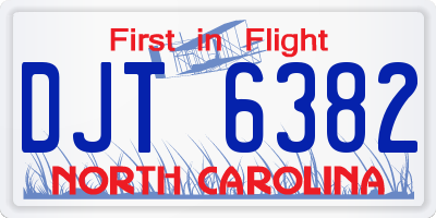 NC license plate DJT6382