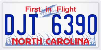 NC license plate DJT6390
