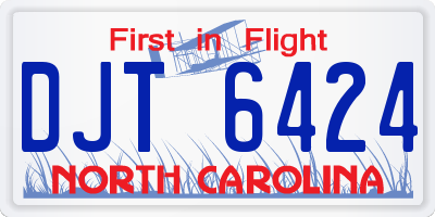 NC license plate DJT6424