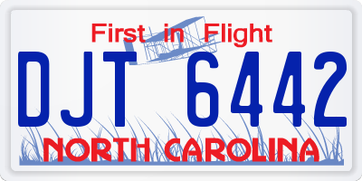 NC license plate DJT6442