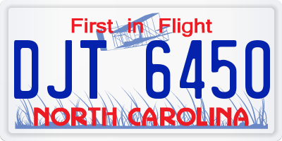 NC license plate DJT6450