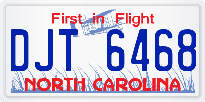 NC license plate DJT6468