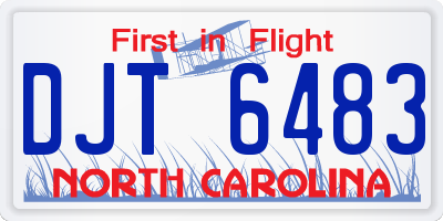 NC license plate DJT6483