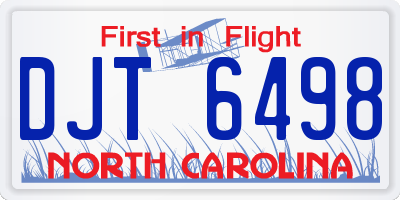 NC license plate DJT6498