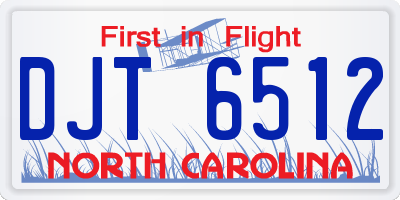 NC license plate DJT6512