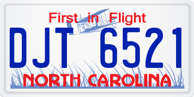 NC license plate DJT6521