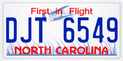 NC license plate DJT6549
