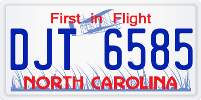 NC license plate DJT6585