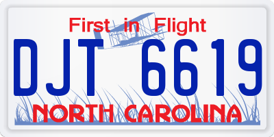 NC license plate DJT6619
