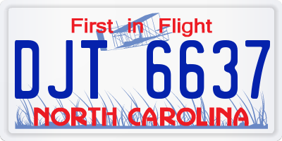 NC license plate DJT6637