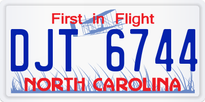 NC license plate DJT6744