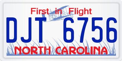 NC license plate DJT6756