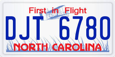 NC license plate DJT6780