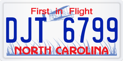 NC license plate DJT6799