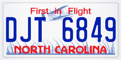 NC license plate DJT6849