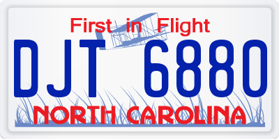 NC license plate DJT6880