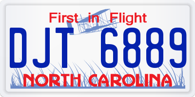 NC license plate DJT6889