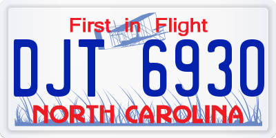 NC license plate DJT6930