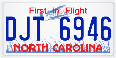 NC license plate DJT6946