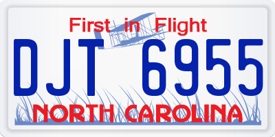NC license plate DJT6955