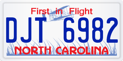 NC license plate DJT6982