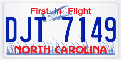 NC license plate DJT7149