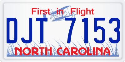 NC license plate DJT7153
