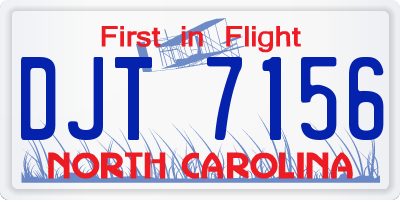 NC license plate DJT7156