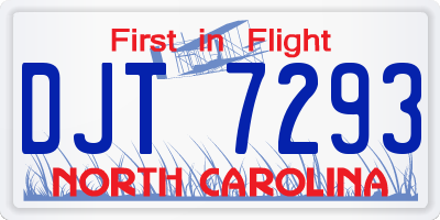 NC license plate DJT7293