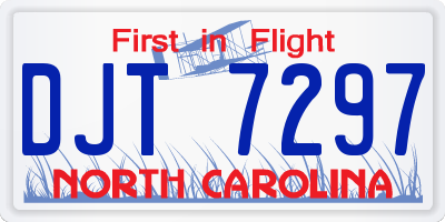 NC license plate DJT7297
