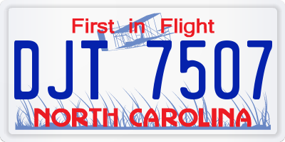 NC license plate DJT7507