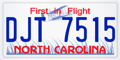 NC license plate DJT7515