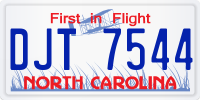 NC license plate DJT7544