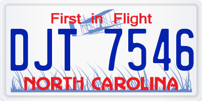 NC license plate DJT7546