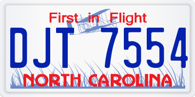 NC license plate DJT7554