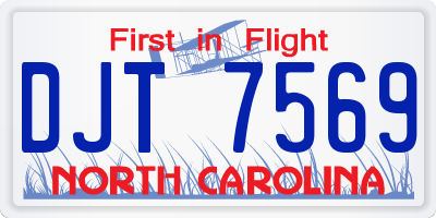 NC license plate DJT7569