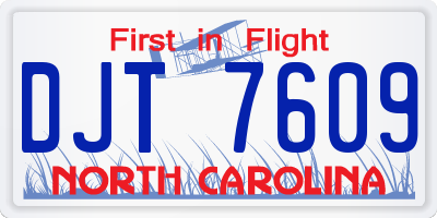 NC license plate DJT7609