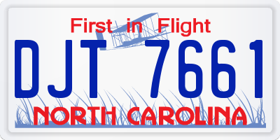 NC license plate DJT7661